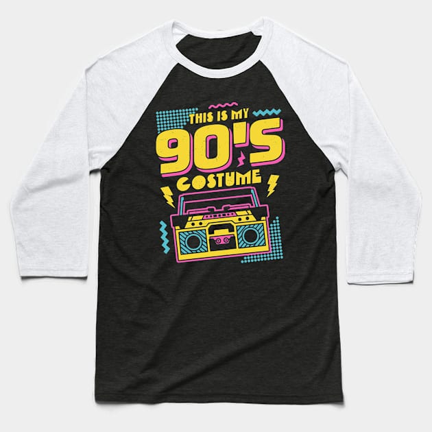 This is My 90s Costume Halloween Nineties Costume Retro Baseball T-Shirt by OrangeMonkeyArt